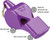 Fox 40 Pearl Pealess Safety Whistle 90 dB Purple 9702-0808