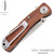 SOG Twitch II Drop Point Pocket EDC Knife W/ 2.65" SS Blade & Rosewood Hndl