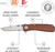 SOG Twitch II Drop Point Pocket EDC Knife W/ 2.65" SS Blade & Rosewood Hndl