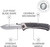 SOG Sideswipe EDC Knife W/ 3.4" & Reversible Pocket Clip Point Blade Grey