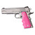 Hogue Govt. 1911 Model Overmolded Rubber Grip With Finger Grooves Pink