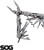 SOG PowerLitre Mini Multi-Tool 19 Lightweight Tools Compact 5" Stone Wash