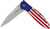 Kershaw Leek USA Flag Folding Pocket Knife, 3" Sandvik 14C28N Drop Blade