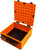 YakAttack ShortStak Solo Storage Crate W/ Lid 13"x13" Low-Profile Orange