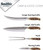 Smith's Cabin & Lodge Cutlery Block Set 15-Piece 420 SS W/ Hammered Finish