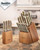 Smith's Cabin & Lodge Cutlery Block Set 15-Piece 420 SS W/ Hammered Finish
