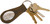 Drake Full-Grain Brown Leather Key Chain Metal Oval Drake Logo DA7009-LEA