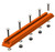 YakAttack SpectraLite GearTrac 8" Orange Compatible w/ 1/2" Wide Track