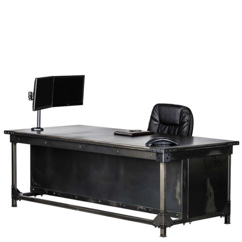Front view of Executive Desk Package including drawers, computer bay and fascia.