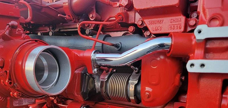Compressor Motor Intake Air Compressor Intake Tube - Turbo Outlet - Cummins X15 - CHROME