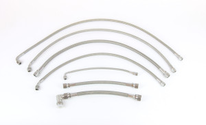 Caterpillar 3406E 70 Pin Stainless Steel Fuel Line Kit for a standard mount fuel filter base and stock air compressor