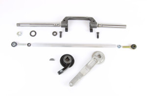 A clutch linkage installation kit for a Fuller manual transmission to be installed into a Peterbilt 389 LONG HOOD truck with a Big Block Engine.  This kit is ideal when completing a transmission swap such as replacing a automated transmission with a manual transmission.