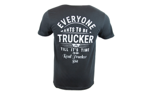 Kustom Truck black trucker t-shirt with slogan