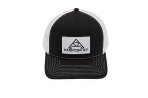 Kustom Truck black and white trucker hat with Kustom AF embroidered patch