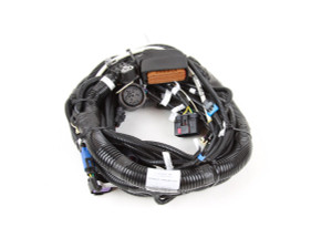Engine installation harness for installing a Cummins ISX engine (CM2350 or CM2450 engine electronics) into a Peterbilt truck with NAMUX2 chassis electronics.