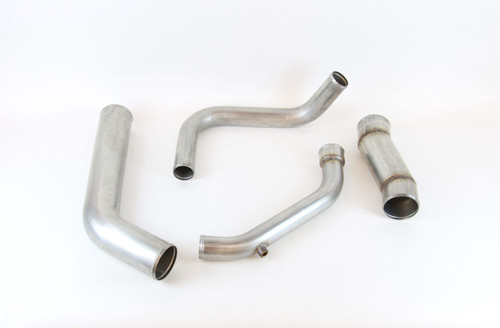 A piping kit for a Peterbilt 388 or 389 short hood truck with a Caterpillar 3406E or C15 single turbo engine.  The kit includes left side air to air tube, right side air to air tube, lower radiator tube and upper radiator tube.  The tubes are made from 304 stainless steel and offered in a mill finish.