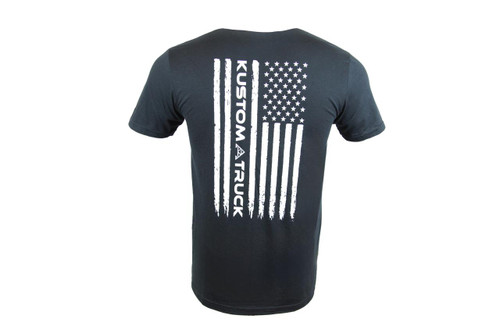 Kustom Truck Parts Trucker T-Shirt, BLK-AMTRK, black branded slogan tee for diesel truckers