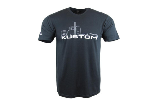 Kustom Truck Parts Trucker T-Shirt, BLK-Ghost, black branded slogan tee for diesel truckers