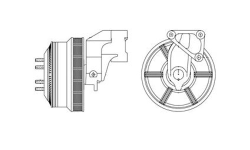 Kustom Truck Parts Horton Fan Hub, 99202006, for Cummins M11/ISM in Peterbilt & Kenworth truck engine conversion
