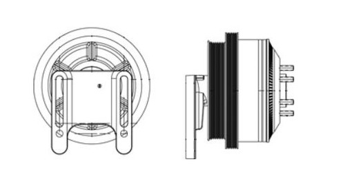 Kustom Truck Parts Horton Fan Hub, 99102012, for Peterbilt/Kenworth Cat C15/3406E 8/6 Groove   Kustom Truck Parts Horton Fan Hub, 99102012, for Peterbilt/Kenworth Cat C15/3406E 8/6 Groove