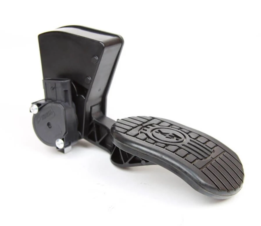 Complete throttle pedal kit assembly ready for installation in truck cab during engine swap
