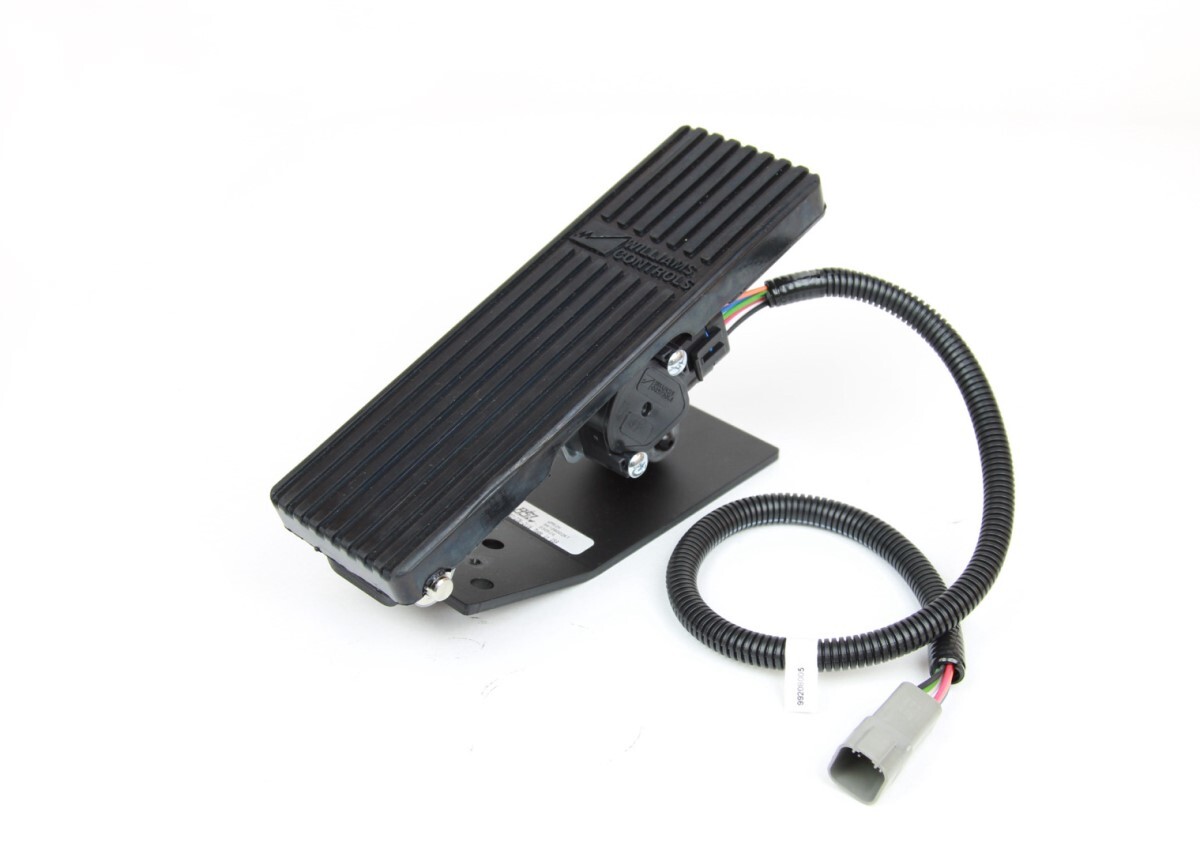 Complete throttle pedal kit assembly ready for installation in truck cab during engine swap