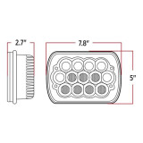PETERBILT 367 YEAR 2007 5 X 7 INCH RECTANGULAR LED HEADLIGHT WITH 13 DIODES 1900/1000 LUMEN
