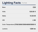LED 15.5W PAR38 Reflector Dimmable TruLine Adjustable Beam Selectable Color