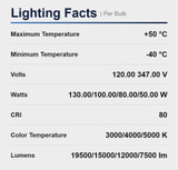 LED Post Top V-Series 130W 120-277V Dimmable Sel CCT Adjustable White Finish with Photocell