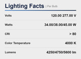 45W LED 2x4 Volumetric Troffer 120-277V 0-10V Dimmable 4000K Cool White White Finish