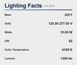Replacement for LED10TT5DLFGP841AB (for OSRAM SYLVANIA) and others