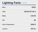 Replacement for LED5.5PBGX23H835AB (for OSRAM SYLVANIA) and others