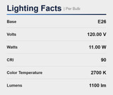 LED 11W A19 Dimmable TruLine Frosted 2700K Soft White 13-Year Life
