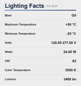 LED 24W 48IN T5 High Output Linear Tube Dimmable 3500K Neutral White SubstiTUBE Generation 9