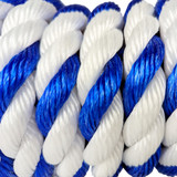 Premium 0.75 inch Polypropylene Floating Rope Royal Blue - White per foot