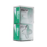 Vertical Two-Bin Small Clear Kimwipe Dispenser Magnet Mount