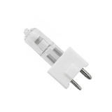 AMPS: 6.250 - BASE: GY9.5 / GZ9.5  2-PIN PREFOCUS - BULBFINISH: CLEAR - BULBSHAPE: T12 - COLORTEMP: 3250 - LIFE: 100 - LUMENS: 4500 - MOLIN: 2.25 - VOLTS: 24 - WATTS: 150