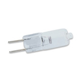 AMPS: 6.250 - BASE: G6.35   GY6.35  GZ6.35 2-PIN - BULBFINISH: CLEAR - BULBSHAPE: T4 - COLORTEMP: 3050 - LIFE: 100 - LUMENS: 4300 - MOLIN: 2 - VOLTS: 24 - WATTS: 150