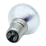 AMPS: 1.667 - BASE: BA15D  DOUBLE CONTACT BAYONET 15MM DIAMETER - BULBSHAPE: MR11 - COLORTEMP: 2950 - LIFE: 2000 - LUMENS: 5500 - MOLIN: 1.65 - VOLTS: 12 - WATTS: 20