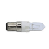 AMPS: 0.833 - BASE: BA15D  DOUBLE CONTACT BAYONET 15MM DIAMETER - BULBFINISH: CLEAR - BULBSHAPE: T4 - COLORTEMP: 2900 - LIFE: 2000 - LUMENS: 1500 - MOLIN: 3 - VOLTS: 120 - WATTS: 100