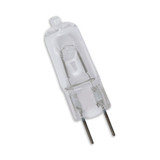 AMPS: 6.250 - BASE: G6.35   GY6.35  GZ6.35 2-PIN - BULBFINISH: CLEAR - BULBSHAPE: T4 - COLORTEMP: 3300 - LIFE: 50 - LUMENS: 4500 - MOLIN: 1.75 - VOLTS: 24 - WATTS: 150