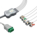 Replacement: 5 lead, Grabber, 2.5m+1.5m, AHA, Reusable Replacement