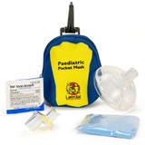 Pediatric Pocket Mask with Gloves Blue Soft Case Emergency CPR
