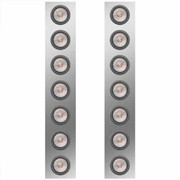 W900B AEROCAB YEAR 1998 15 IN SS REAR AIR CLEANER PANELS WITH 14 2 IN REDCLEAR LEDS