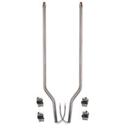 304 Stainless Steel 37 in Bumper Guides WAmber LEDs Offset Bend Style For International