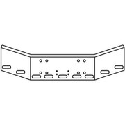 20IN Chrome Stl Boxed End Bumper WMounting External BoltOn Tow Hitch Hole 9 Oval Light Holes Bumper