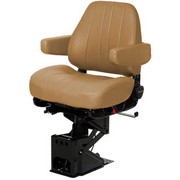 Oasis Tan Vinyl Captain Air Low Seat WArmRest Air Lumbar Support Cycler WO Cycler Bellows
