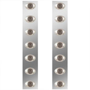 15 Inch Stainless Steel Front Air Cleaner Panels WITH 14 P3 AmberSmoked LEDs For Kenworth W900L