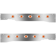 Stainless Steel Cab Panels WITH 10 P3 AmberAmber LEDs For Kenworth T660 2008 2012 WITH RME 20132017