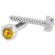 1.125 Inch Chrome Small Dash Screws With Amber Jewel For Freightliner Replacement